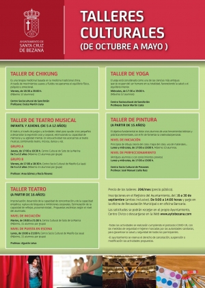 Se abre el periodo de inscripción para los talleres de pintura, teatro, yoga, chikung y teatro musical infantil