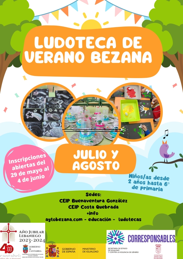 El 29 de mayo se abre el periodo de solicitud de plaza para la Ludoteca de Verano