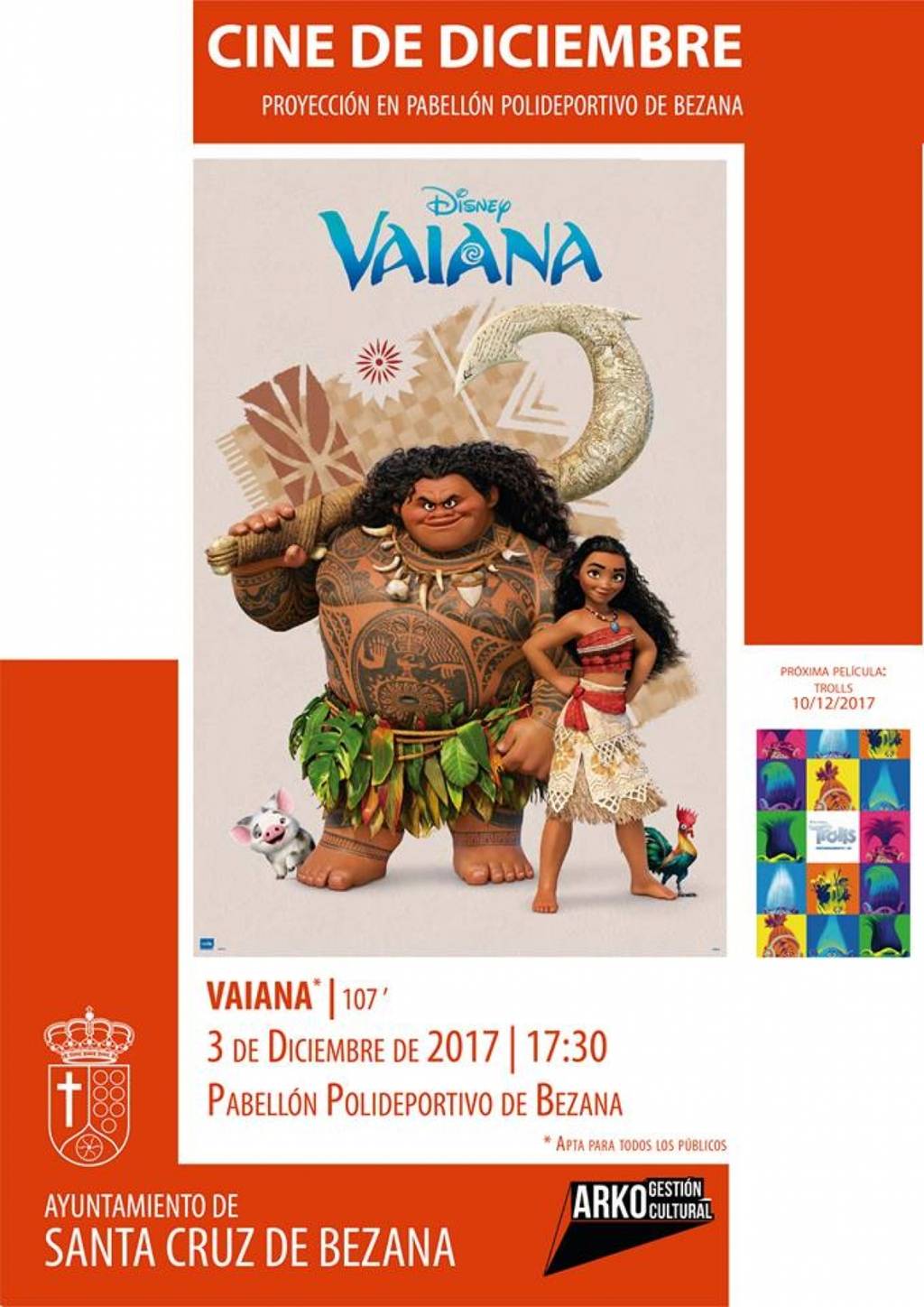 Cultura amplía la programación en diciembre con cine infantil en pantalla gigante