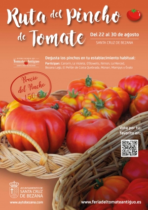 Del 22 al 30 de agosto, llega la II Ruta del Pincho de Tomate de Sta. Cruz de Bezana