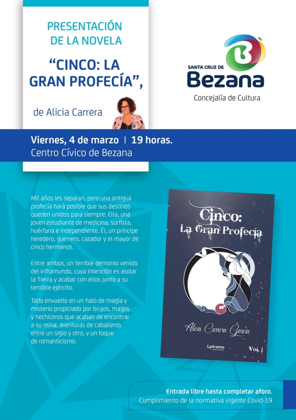 Este viernes, en la Biblioteca Municipal de Bezana, presentación de la novela &quot;Cinco: la Gran Profecía&quot;